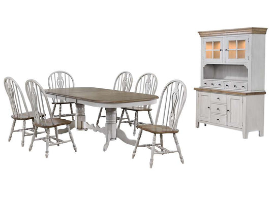 Sunset Trading -  Country Grove 8 Piece 96in Oval Double Pedestal Extendable Dining Table Set  - DLU-CG4296-124SGOBH8 veiw 1