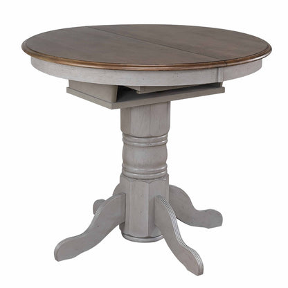 Sunset Trading - Country Grove Round or Oval Extendable Pub Table - Distressed Gray and Brown Wood - DLU-CG4260CB-GO veiw 4