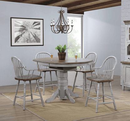 Sunset Trading - Country Grove Round or Oval Extendable Pub Table - Distressed Gray and Brown Wood - DLU-CG4260CB-GO veiw 6