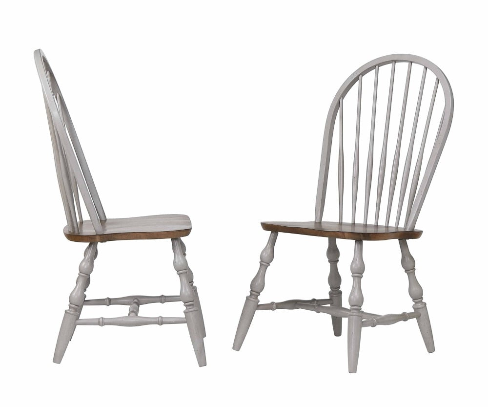 Sunset Trading - Country Grove Windsor Dining Chair - Distressed Gray and Brown Wood (Set of 2) - DLU-CG-C30-GO-2 veiw 1