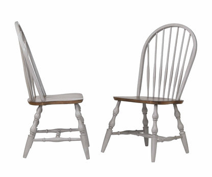 Sunset Trading - Country Grove Windsor Dining Chair - Distressed Gray and Brown Wood (Set of 2) - DLU-CG-C30-GO-2 veiw 1