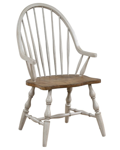 Sunset Trading - Country Grove Windsor Dining Chair with Arms- Distressed Gray and Brown Wood - DLU-CG-C30A-GO veiw 1