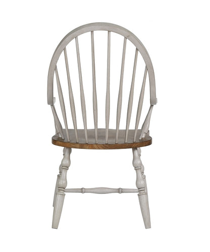 Sunset Trading - Country Grove Windsor Dining Chair with Arms- Distressed Gray and Brown Wood - DLU-CG-C30A-GO veiw 5