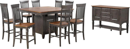 Sunset Trading - Dakota 10 PC Counter Height Extendable 42-54in Pub Dining Table Set with Built in Storage  - Distressed Brown and Ash Gray - DLU-DK5454C-B70-SB10P veiw 1