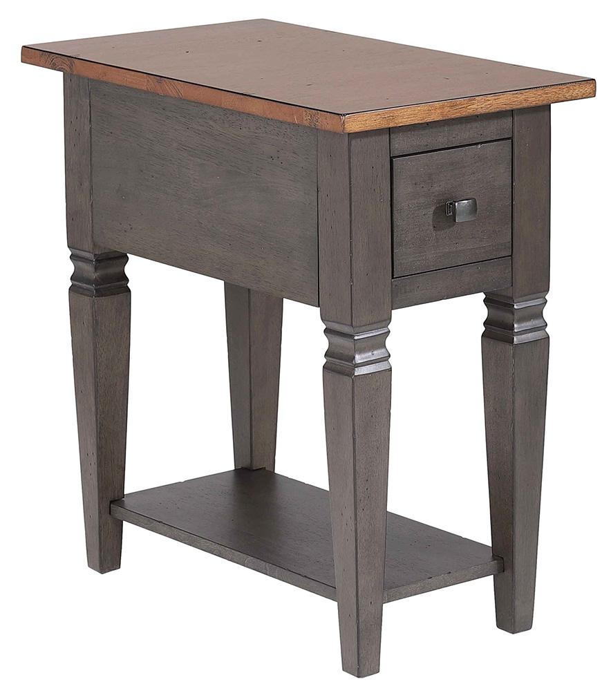 Sunset Trading - Dakota 14in Narrow End Table with Drawer & Shelf Storage  - Distressed Brown and Ash Gray - DLU-DK-2303-TA veiw 1