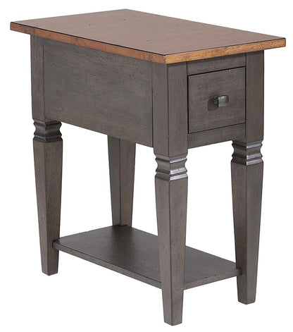 Sunset Trading - Dakota 14in Narrow End Table with Drawer & Shelf Storage  - Distressed Brown and Ash Gray - DLU-DK-2303-TA veiw 1