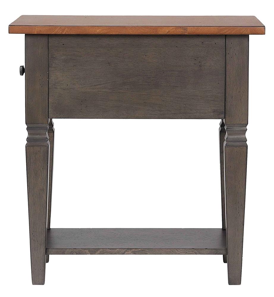 Sunset Trading - Dakota 14in Narrow End Table with Drawer & Shelf Storage  - Distressed Brown and Ash Gray - DLU-DK-2303-TA veiw 5