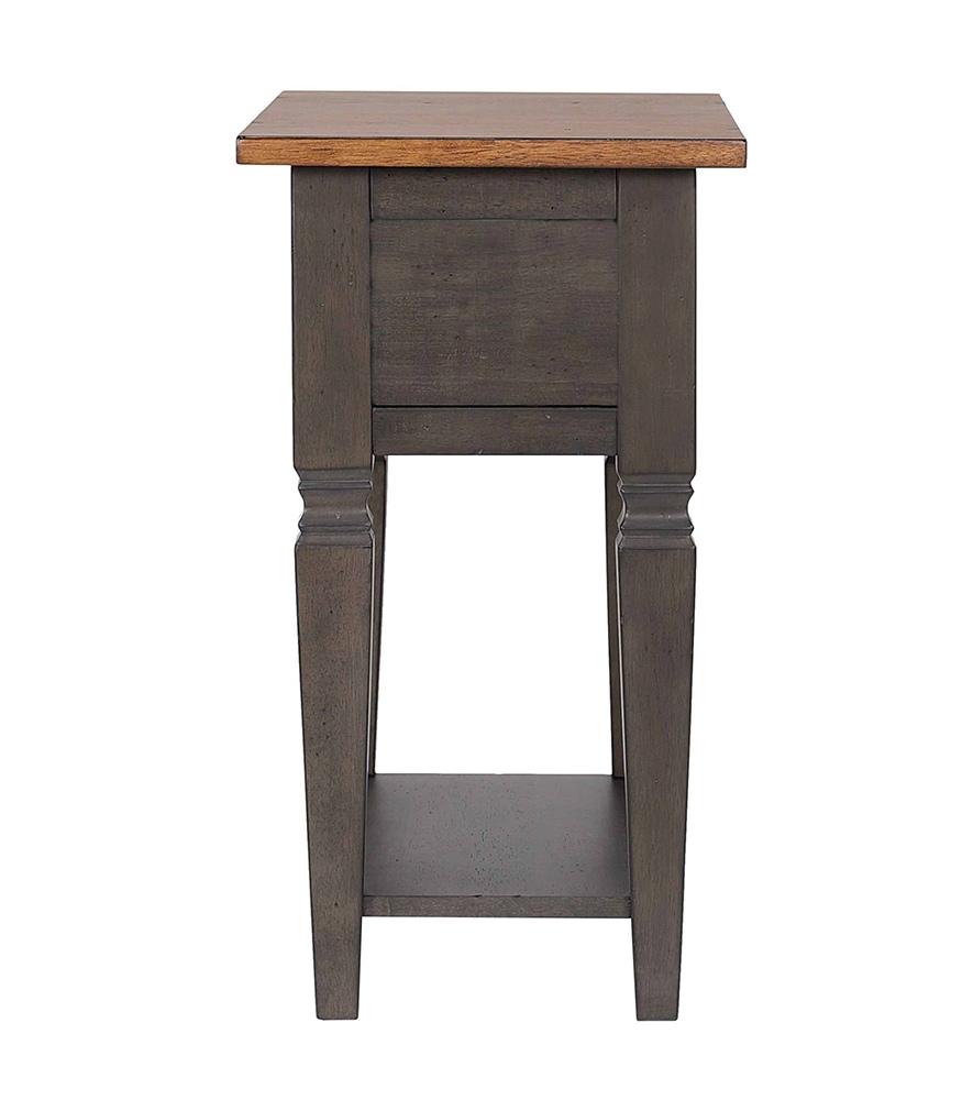 Sunset Trading - Dakota 14in Narrow End Table with Drawer & Shelf Storage  - Distressed Brown and Ash Gray - DLU-DK-2303-TA veiw 9
