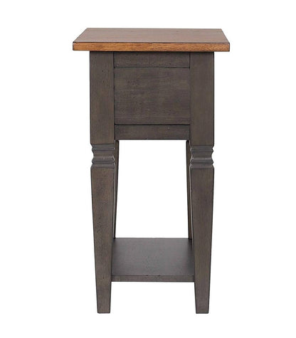 Sunset Trading - Dakota 14in Narrow End Table with Drawer & Shelf Storage  - Distressed Brown and Ash Gray - DLU-DK-2303-TA veiw 9
