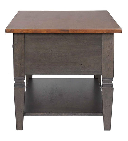 Sunset Trading - Dakota 22x44 Rectangular Coffee Table with Drawers and Storage Shelf  - Distressed Brown and Ash Gray - DLU-DK-2308-TA veiw 5