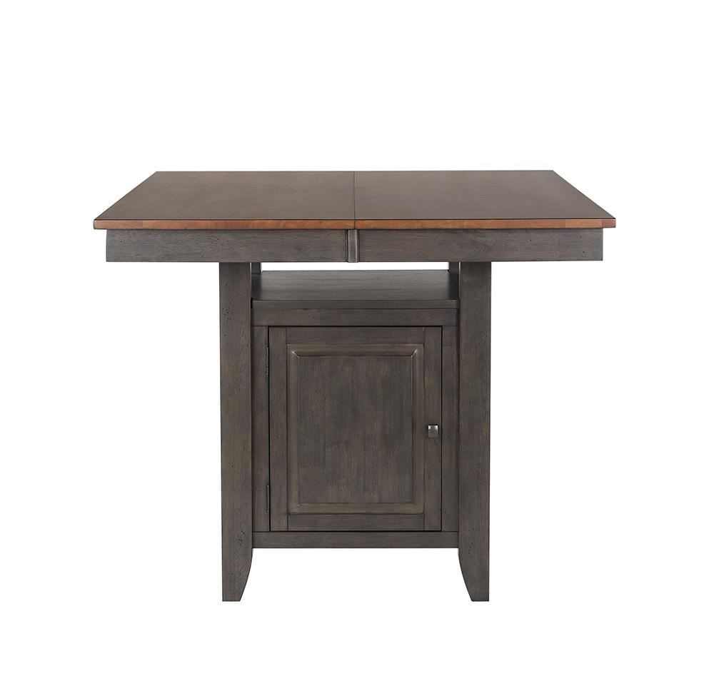 Sunset Trading - Dakota 42-54in Counter Height Expandable Butterfly Leaf Dining Table with Storage Cabinet, Shelf  - Distressed Brown and Ash Gray - DLU-DK5454C-TA veiw 6