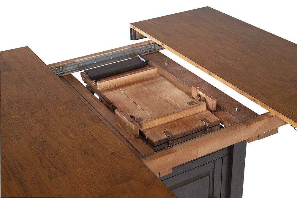Sunset Trading - Dakota 42-54in Counter Height Expandable Butterfly Leaf Dining Table with Storage Cabinet, Shelf  - Distressed Brown and Ash Gray - DLU-DK5454C-TA veiw 9