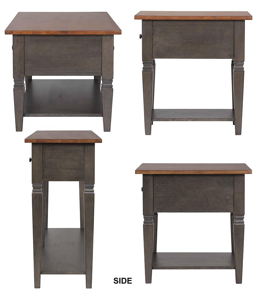 Sunset Trading - Dakota 4PC Coffee Table Set w Drawers & Storage Shelves  - Distressed Brown and Ash Gray - DLU-DK-2302-03-04-08-TA veiw 5