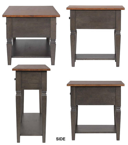 Sunset Trading - Dakota 4PC Coffee Table Set w Drawers & Storage Shelves  - Distressed Brown and Ash Gray - DLU-DK-2302-03-04-08-TA veiw 5