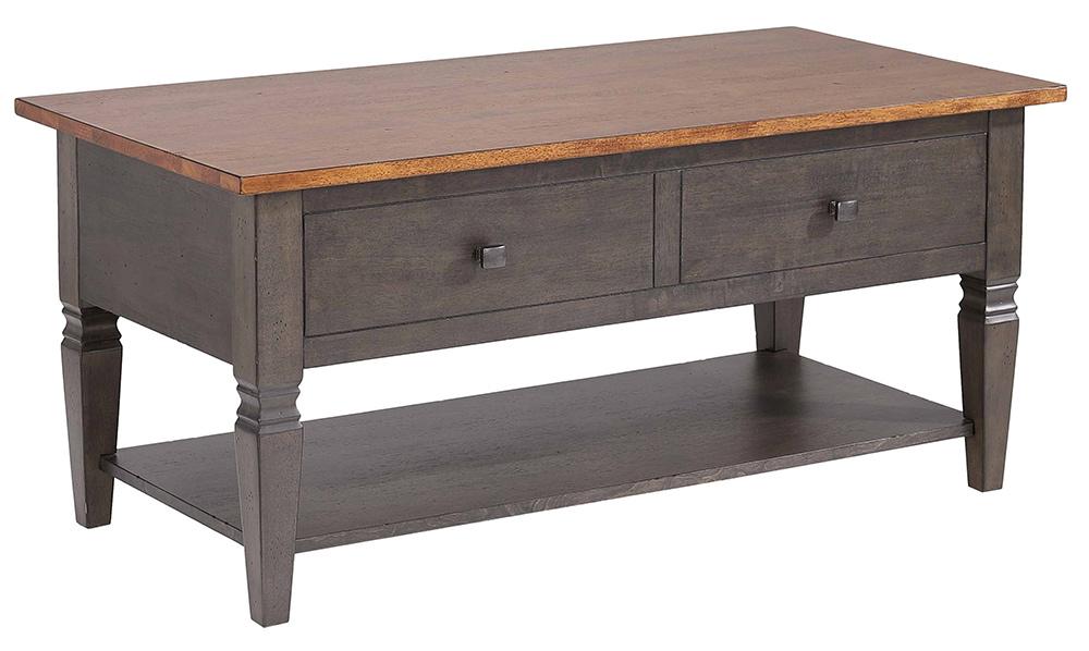 Sunset Trading - Dakota 4PC Coffee Table Set w Drawers & Storage Shelves  - Distressed Brown and Ash Gray - DLU-DK-2302-03-04-08-TA veiw 11