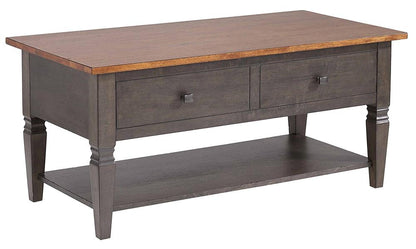Sunset Trading - Dakota 4PC Coffee Table Set w Drawers & Storage Shelves  - Distressed Brown and Ash Gray - DLU-DK-2302-03-04-08-TA veiw 11