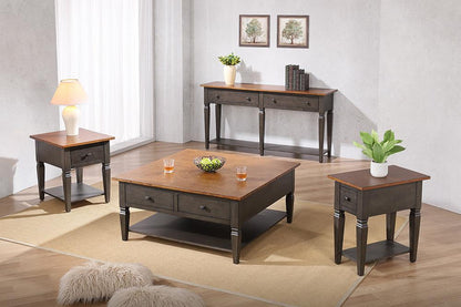 Sunset Trading - Dakota 4PC Coffee Table Set w Drawers & Storage Shelves  - Distressed Brown and Ash Gray - DLU-DK-2302-03-04-07-TA veiw 7