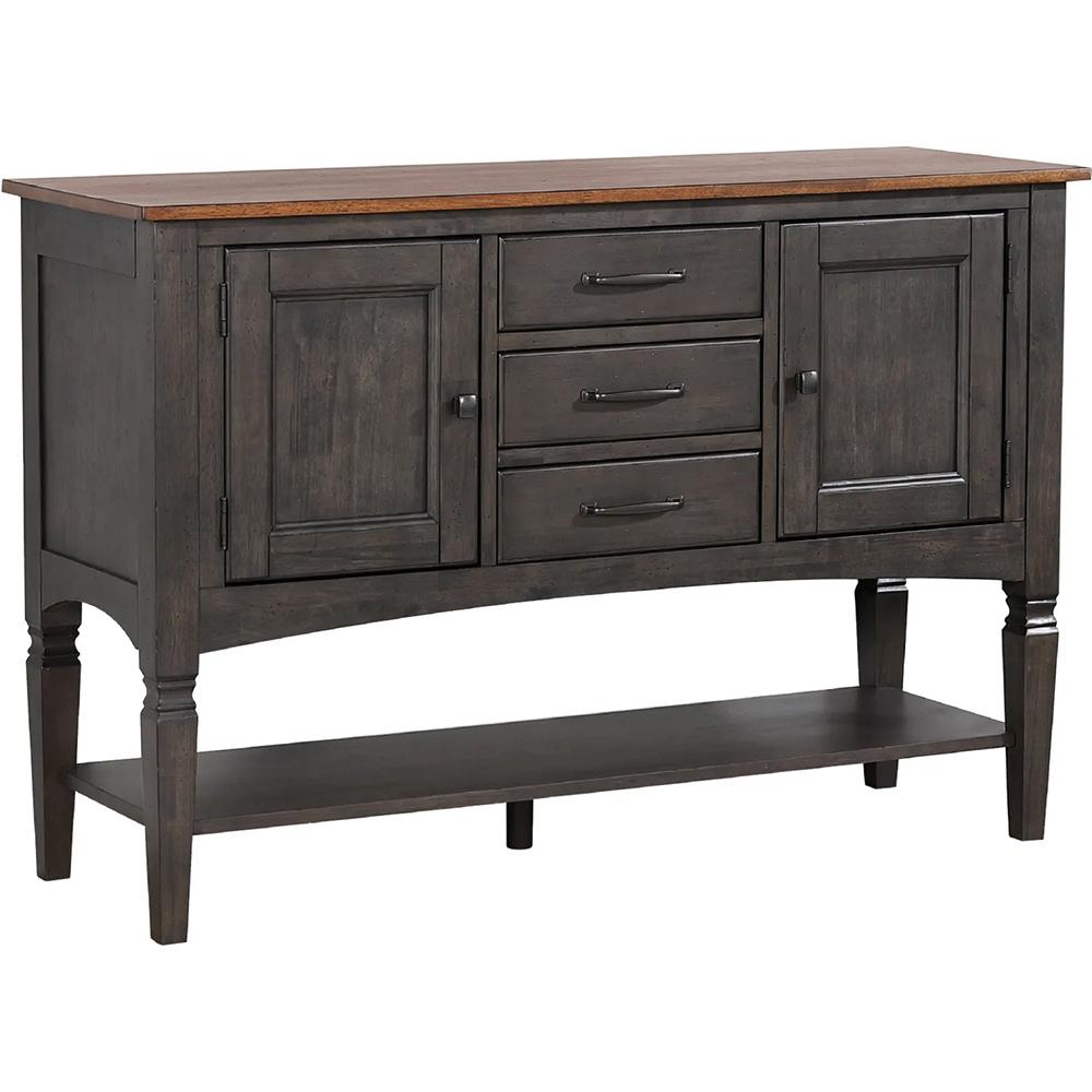 Sunset Trading - Dakota 54in Buffet Server Table with Cabinets Drawers and Shelf  - Distressed Brown and Ash Gray - DLU-DK1122-TA veiw 1