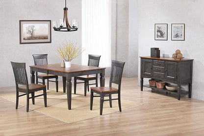 Sunset Trading - Dakota 6 Piece Expanding 60-78in Dining Table Set with 4 Slat Back Chairs  - Distressed Brown and Ash Gray - DLU-DK4078-C70-SB6P veiw 4