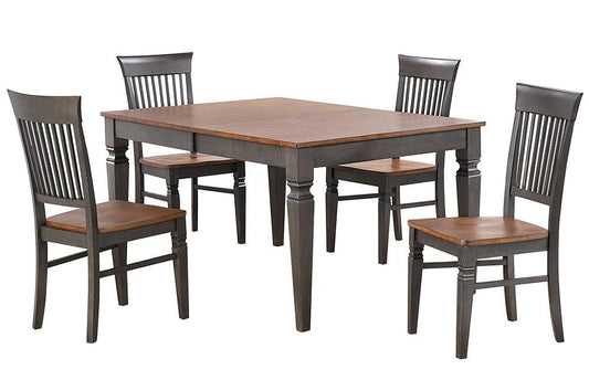 Sunset Trading - Dakota 60-78in Rectangular Expandable Butterfly Leaf Dining Table Set with 4 Slat Back Chairs  - Distressed Brown and Ash Gray - DLU-DK4078-C70-5P veiw 1