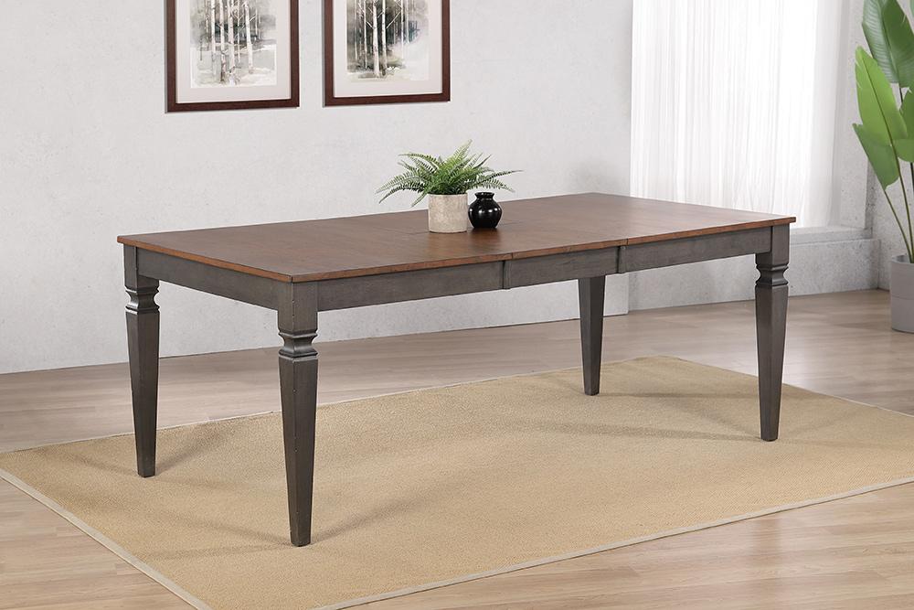 Sunset Trading - Dakota 60-78in Rectangular Expandable Butterfly Leaf Dining Table  - Distressed Brown and Ash Gray - DLU-DK4078-TA veiw 3