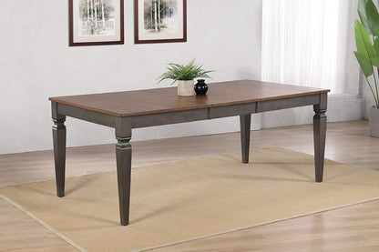 Sunset Trading - Dakota 60-78in Rectangular Expandable Butterfly Leaf Dining Table  - Distressed Brown and Ash Gray - DLU-DK4078-TA veiw 3