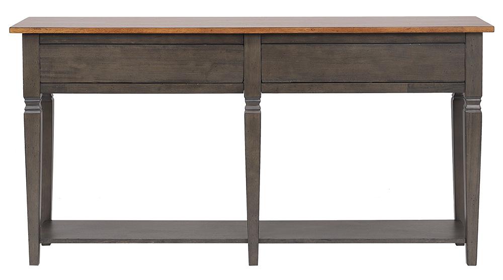 Sunset Trading - Dakota Console Table with Drawers and Storage Shelf  - Distressed Brown and Ash Gray - DLU-DK-2304-TA veiw 2
