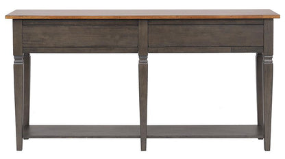 Sunset Trading - Dakota Console Table with Drawers and Storage Shelf  - Distressed Brown and Ash Gray - DLU-DK-2304-TA veiw 2