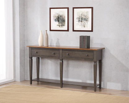 Sunset Trading - Dakota Console Table with Drawers and Storage Shelf  - Distressed Brown and Ash Gray - DLU-DK-2304-TA veiw 5