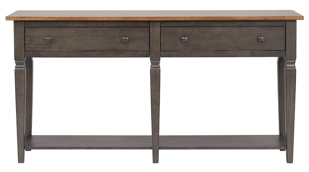 Sunset Trading - Dakota Console Table with Drawers and Storage Shelf  - Distressed Brown and Ash Gray - DLU-DK-2304-TA veiw 6