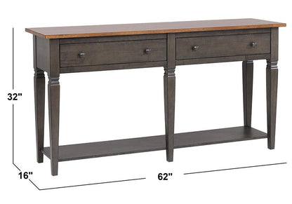 Sunset Trading - Dakota Console Table with Drawers and Storage Shelf  - Distressed Brown and Ash Gray - DLU-DK-2304-TA veiw 12
