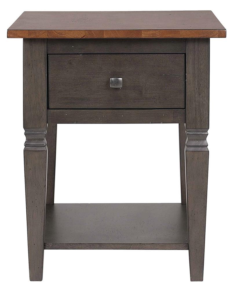 Sunset Trading - Dakota Living Room End Table with Drawer and Shelf Storage  - Distressed Brown and Ash Gray - DLU-DK-2302-TA veiw 5