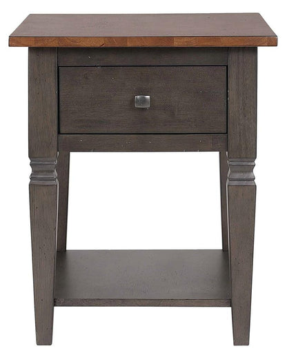Sunset Trading - Dakota Living Room End Table with Drawer and Shelf Storage  - Distressed Brown and Ash Gray - DLU-DK-2302-TA veiw 5