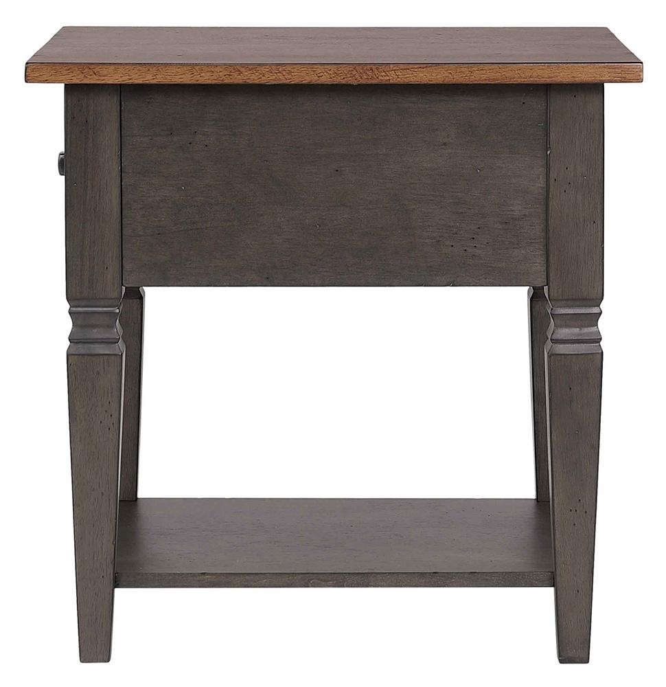 Sunset Trading - Dakota Living Room End Table with Drawer and Shelf Storage  - Distressed Brown and Ash Gray - DLU-DK-2302-TA veiw 6