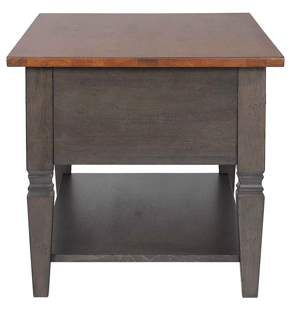 Sunset Trading - Dakota Living Room End Table with Drawer and Shelf Storage  - Distressed Brown and Ash Gray - DLU-DK-2302-TA veiw 9
