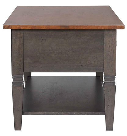 Sunset Trading - Dakota Living Room End Table with Drawer and Shelf Storage  - Distressed Brown and Ash Gray - DLU-DK-2302-TA veiw 9