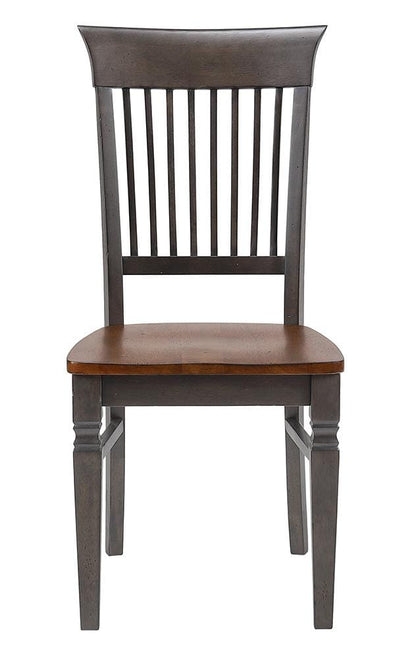 Sunset Trading - Dakota Slat Back Armless Dining Chairs (Set of 2) - Distressed Brown and Ash Gray - DLU-DK-C70-TA-2 veiw 2