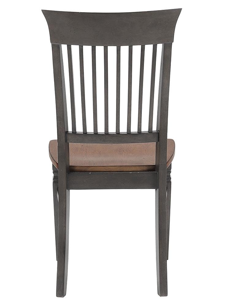 Sunset Trading - Dakota Slat Back Armless Dining Chairs (Set of 2) - Distressed Brown and Ash Gray - DLU-DK-C70-TA-2 veiw 3