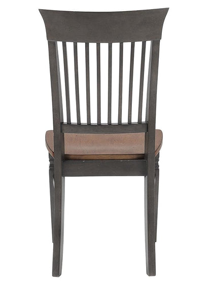 Sunset Trading - Dakota Slat Back Armless Dining Chairs (Set of 2) - Distressed Brown and Ash Gray - DLU-DK-C70-TA-2 veiw 3
