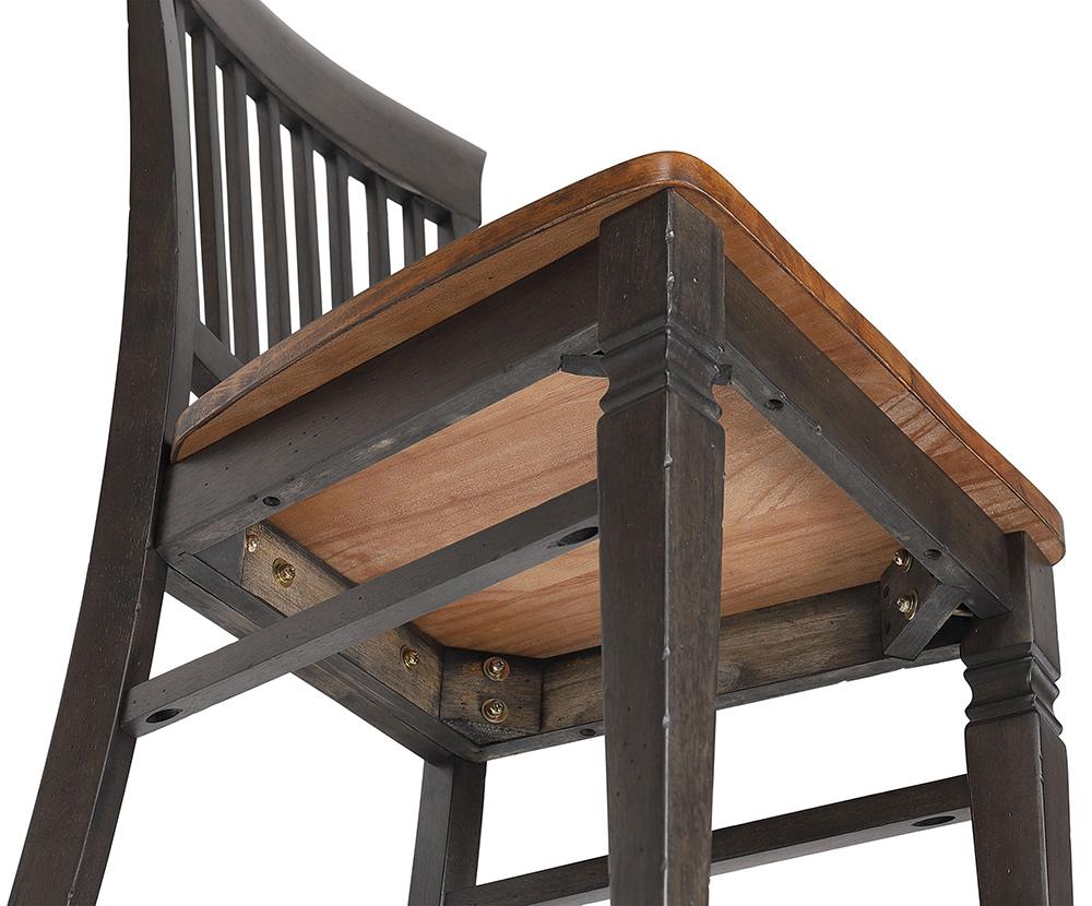 Sunset Trading - Dakota Slat Back Armless Dining Chairs (Set of 2) - Distressed Brown and Ash Gray - DLU-DK-C70-TA-2 veiw 4