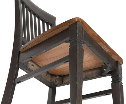 Sunset Trading - Dakota Slat Back Armless Dining Chairs (Set of 2) - Distressed Brown and Ash Gray - DLU-DK-C70-TA-2 veiw 4