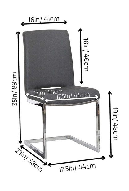 Sunset Trading - Delta Upholstered Fabric Dining Chairs (Set of 2) - Dark Gray/Silver Chrome Legs - CR-G5115-05-2 veiw 2