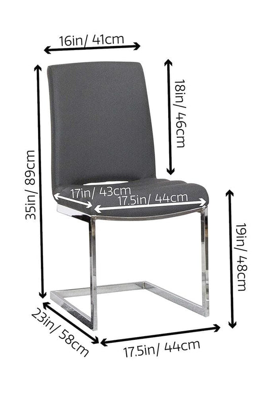 Sunset Trading - Delta Upholstered Fabric Dining Chairs (Set of 2) - Dark Gray/Silver Chrome Legs - CR-G5115-05-2 veiw 2