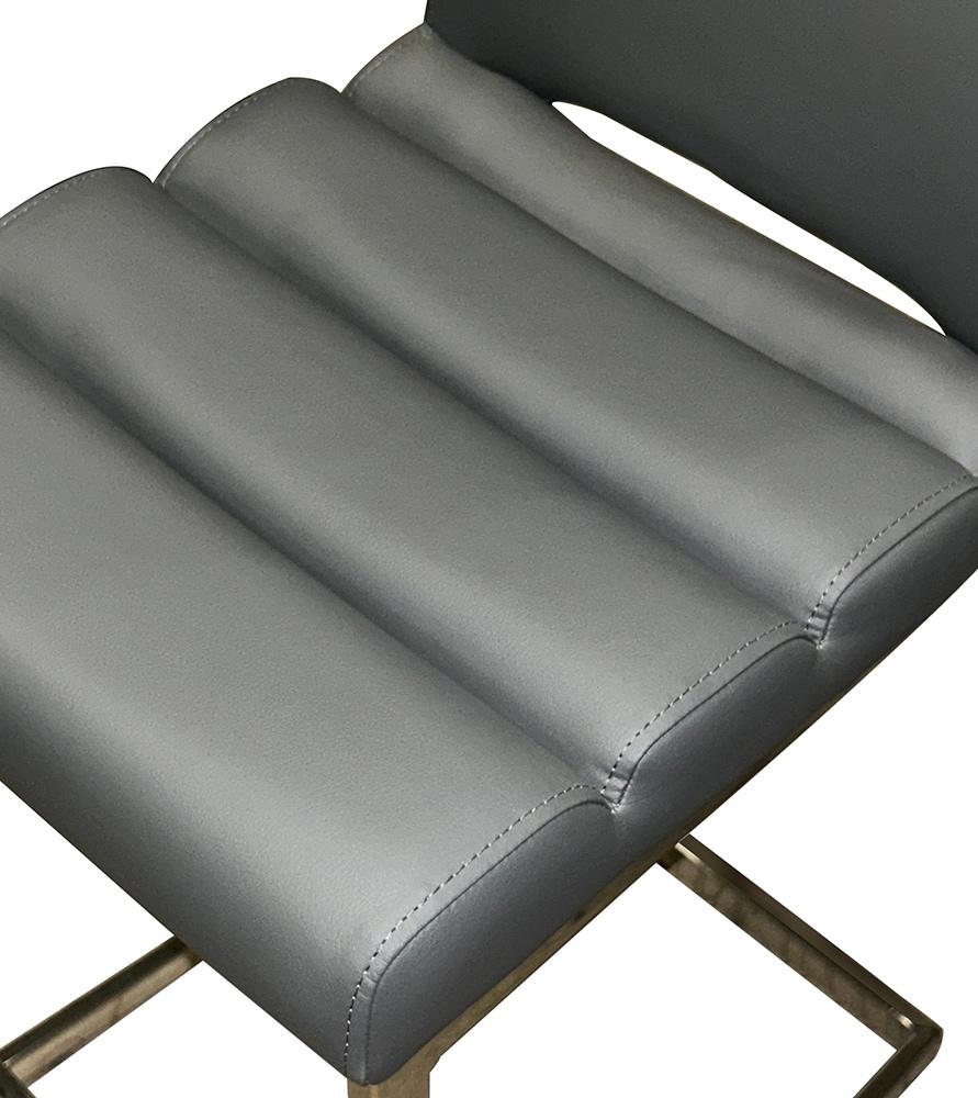 Sunset Trading - Delta Upholstered Fabric Dining Chairs (Set of 2) - Dark Gray/Silver Chrome Legs - CR-G5115-05-2 veiw 5