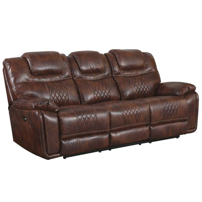 Sunset Trading -  Diamond Power Dual Reclining Sofa Brown Leather - SU-ZY5018A003-H246 veiw 1