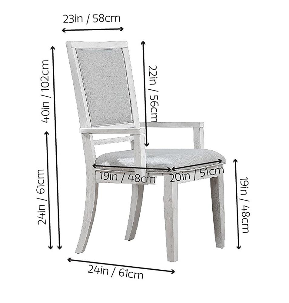 Sunset Trading - Dover 10PC 60-78-96in Rectangular Expandable Dining Table Set  - Cerused Dove White - AG-638-096-90106-89410P veiw 2