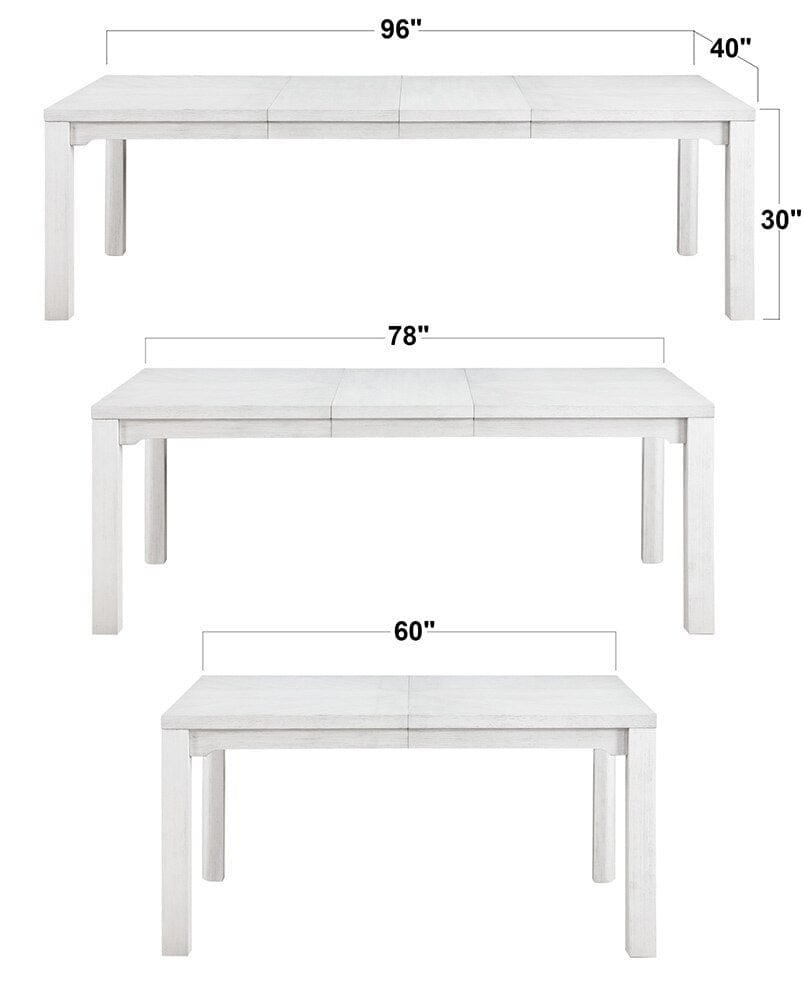 Sunset Trading - Dover 10PC 60-78-96in Rectangular Expandable Dining Table Set  - Cerused Dove White - AG-638-096-90106-89410P veiw 5