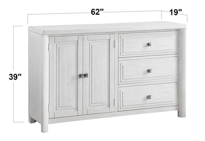 Sunset Trading - Dover 10PC 60-78-96in Rectangular Expandable Dining Table Set  - Cerused Dove White - AG-638-096-90106-89410P veiw 7