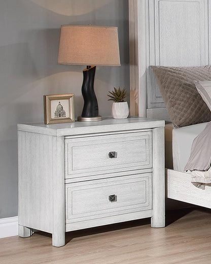 Sunset Trading - Dover 2 Drawer Nightstand  - Cerused Dove White - AG-638-670N veiw 2