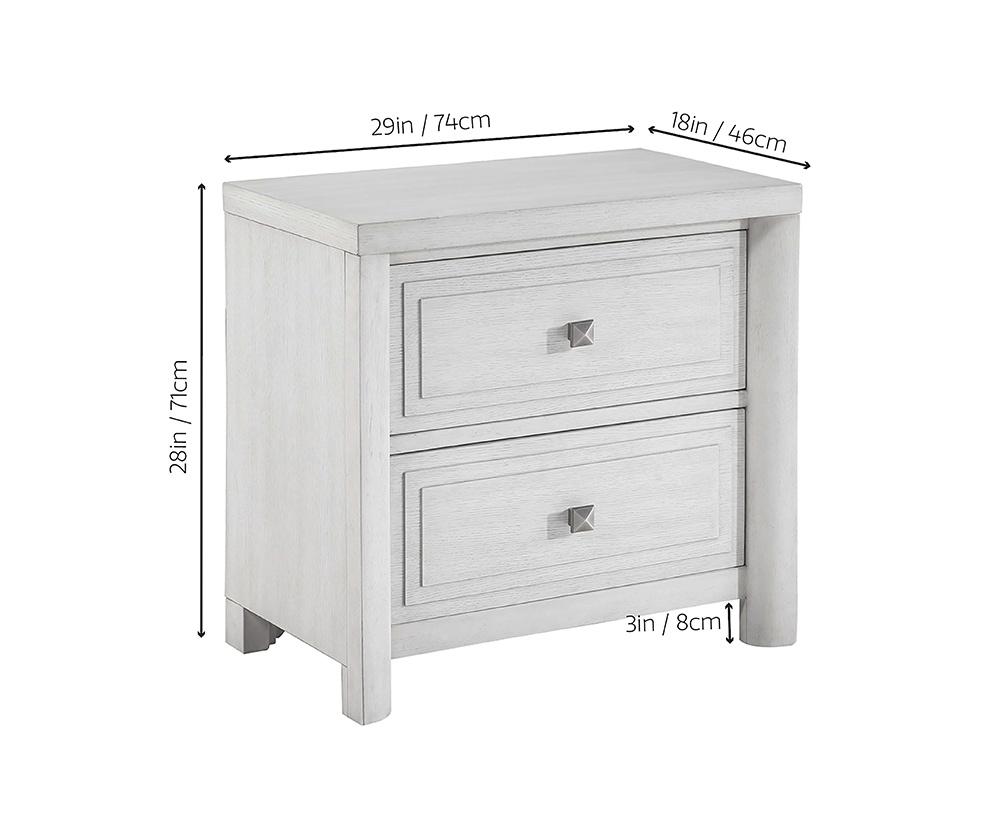 Sunset Trading - Dover 2 Drawer Nightstand  - Cerused Dove White - AG-638-670N veiw 7